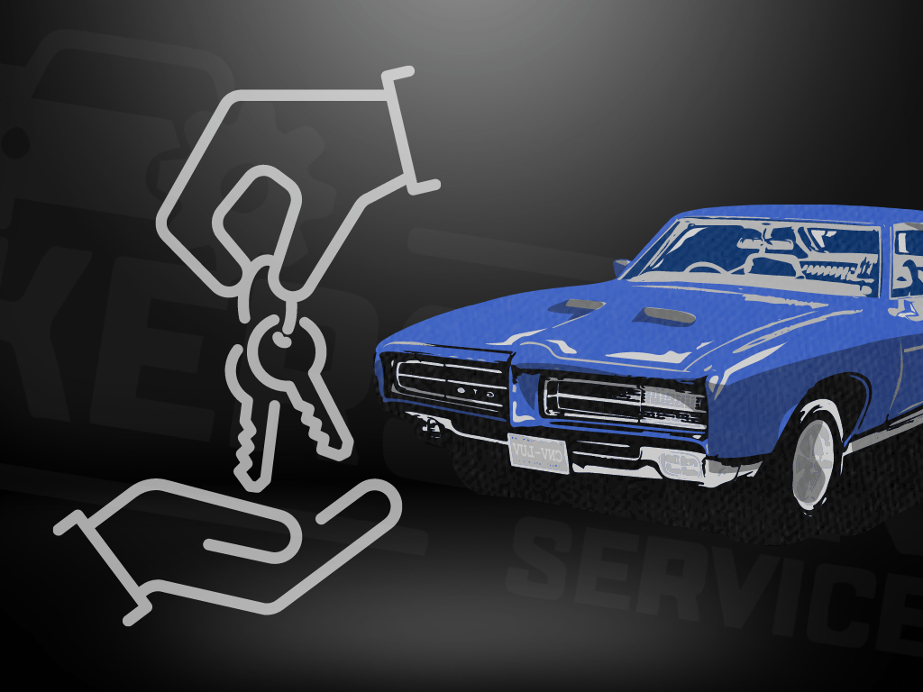 Car and hands with keys